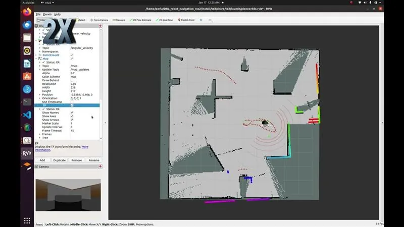 TD3 robot navigation with live SLAM mapping, demo